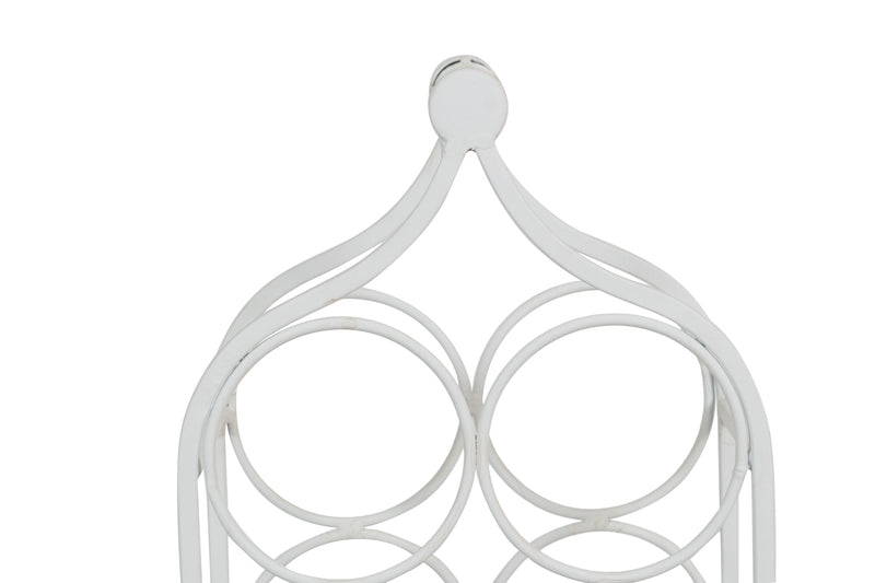 Biscottini Porta bottiglie in ferro battuto finitura bianca anticata Cantinetta Offerta