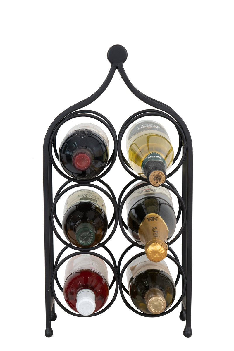 Biscottini Porta bottiglie in ferro battuto finitura nera anticata Cantinetta Offerta