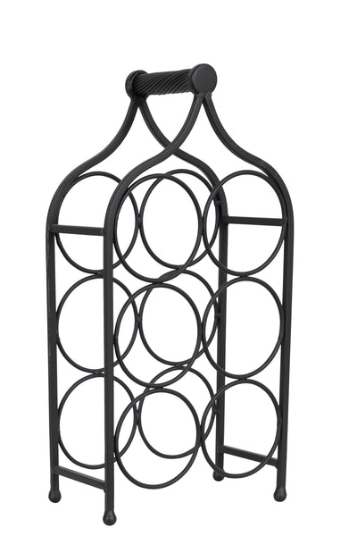 Biscottini Porta bottiglie in ferro battuto finitura nera anticata Cantinetta Offerta