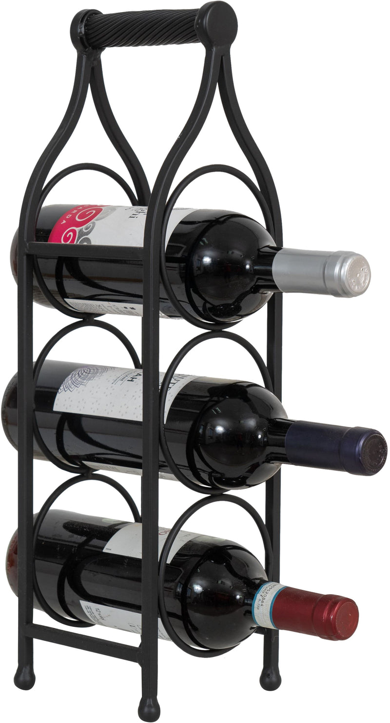 Biscottini Porta bottiglie in ferro battuto finitura nera anticata Cantinetta Offerta