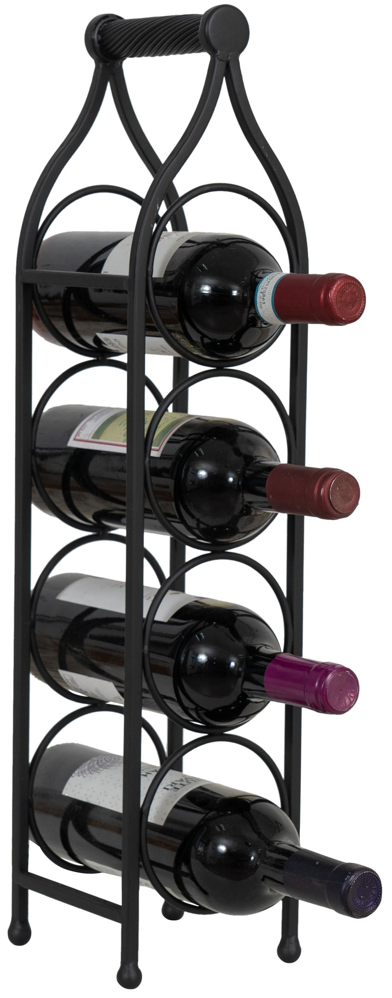 Biscottini Porta bottiglie in ferro battuto finitura nera anticata Cantinetta Offerta