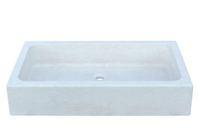 Biscottini Acquaio in marmo bianco L100xPR60xH20 cm Vasca realizzata completamente