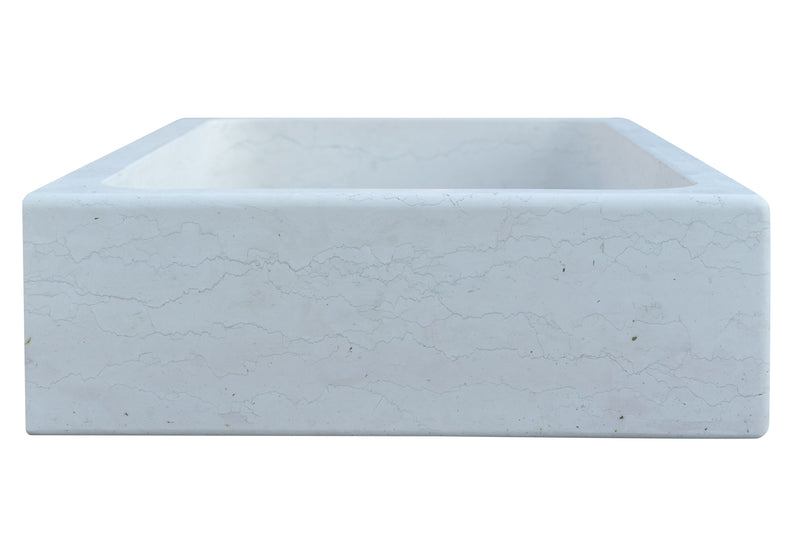 Biscottini Acquaio in marmo bianco L100xPR60xH20 cm Vasca realizzata completamente