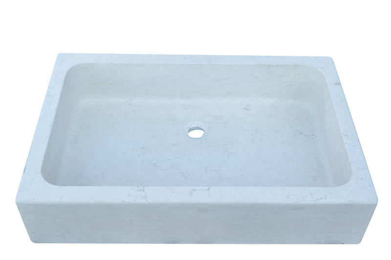 Biscottini Acquaio in marmo bianco L90xPR60xH20 cm Vasca realizzata completamente