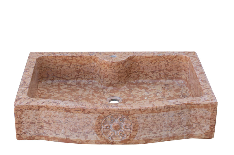 Biscottini Acquaio in marmo bianco L90xPR65xH19.5 cm Vasca realizzata completamente