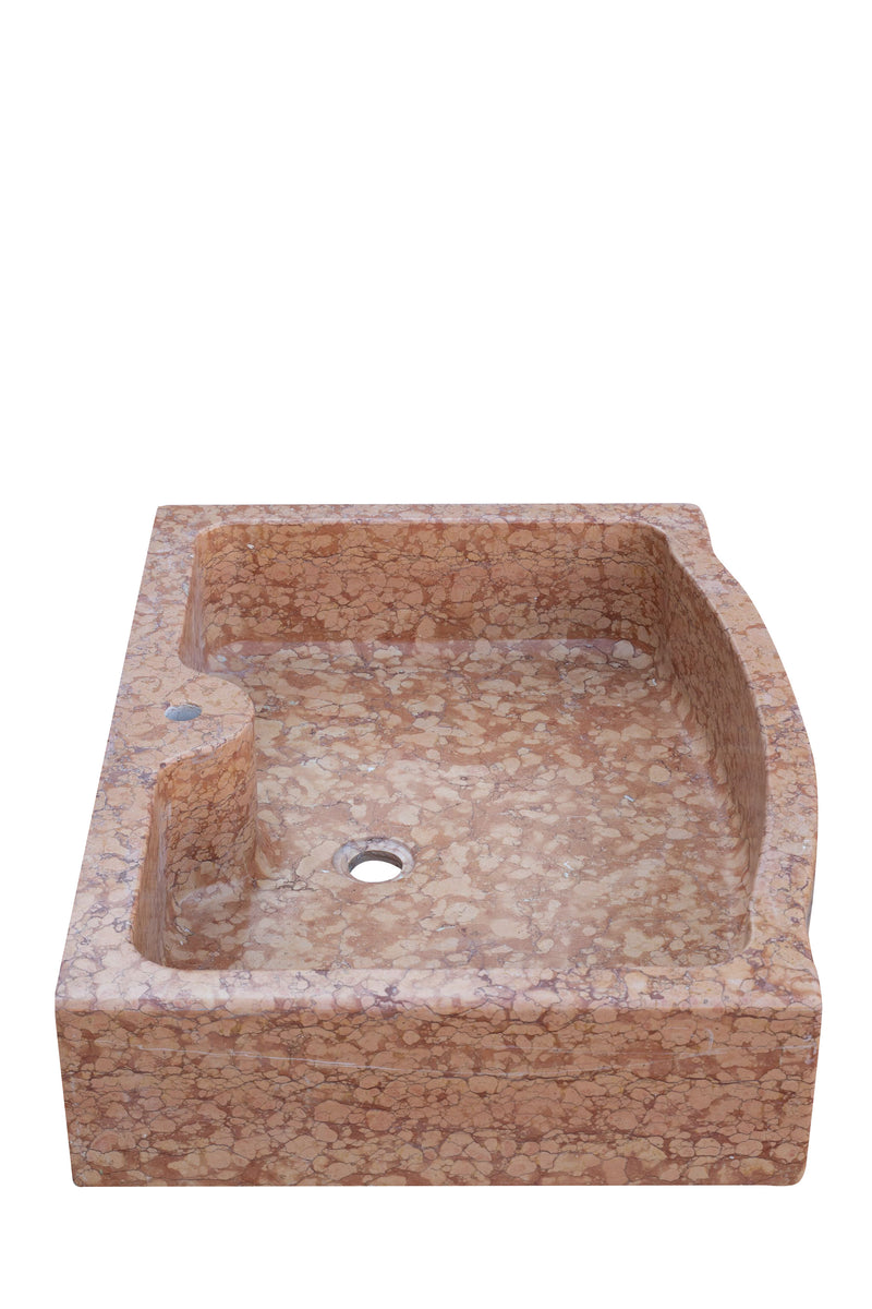 Biscottini Acquaio in marmo bianco L90xPR65xH19.5 cm Vasca realizzata completamente