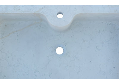 Biscottini Acquaio in marmo bianco L90xPR65xH19.5 cm Vasca realizzata completamente