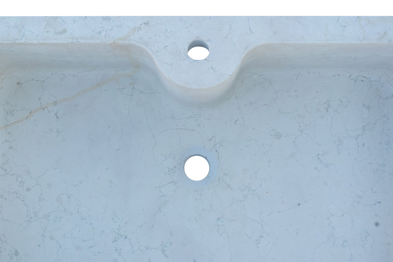 Biscottini Acquaio in marmo bianco L90xPR65xH19.5 cm Vasca realizzata completamente