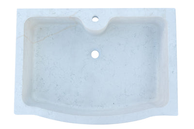 Biscottini Acquaio in marmo bianco L90xPR65xH19.5 cm Vasca realizzata completamente