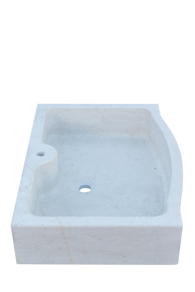 Biscottini Acquaio in marmo bianco L90xPR65xH19.5 cm Vasca realizzata completamente