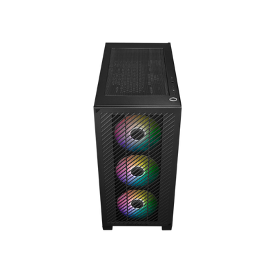 CASE MINITOWER NO PSU ELITE 301 BK USB A+C 3,5/2,5 RGB GLASS MATX MITX