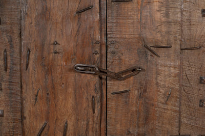 Biscottini Porta portone in legno massello e ferro da interno o da esterno vecchia e antica medievale scorrevole