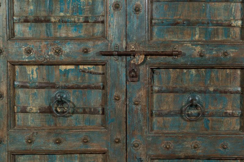 Biscottini Porta portone in legno massello e ferro da interno o da esterno vecchia e antica medievale scorrevole