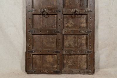 Biscottini Porta portone in legno massello e ferro da interno o da esterno vecchia e antica medievale scorrevole