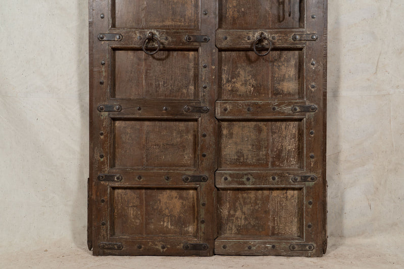 Biscottini Porta portone in legno massello e ferro da interno o da esterno vecchia e antica medievale scorrevole