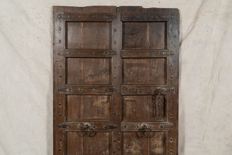 Biscottini Porta portone in legno massello e ferro da interno o da esterno vecchia e antica medievale scorrevole