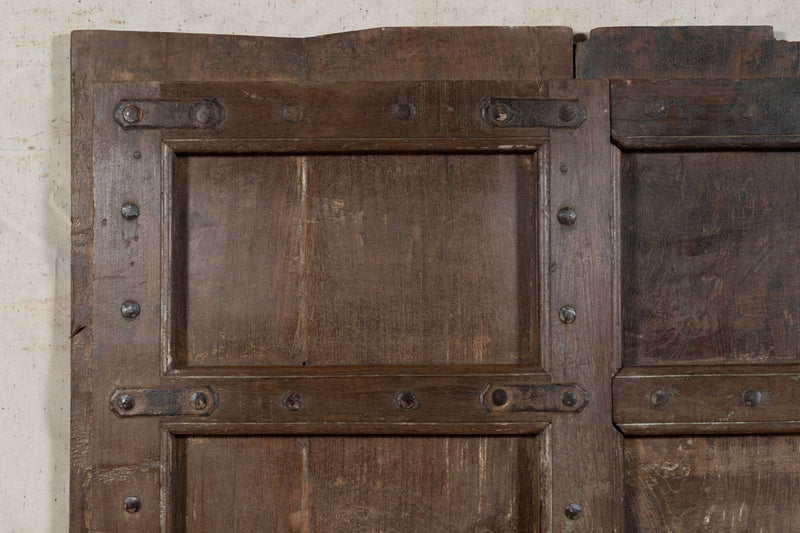 Biscottini Porta portone in legno massello e ferro da interno o da esterno vecchia e antica medievale scorrevole