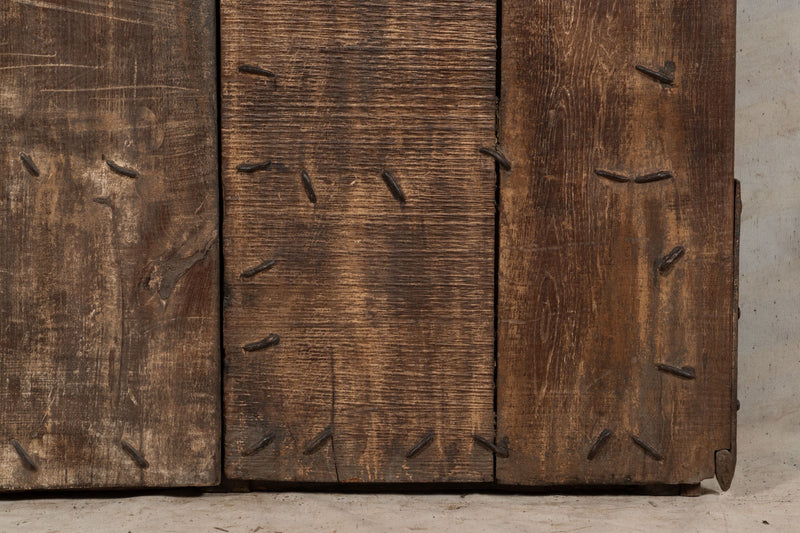 Biscottini Porta portone in legno massello e ferro da interno o da esterno vecchia e antica medievale scorrevole