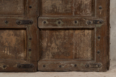 Biscottini Porta portone in legno massello e ferro da interno o da esterno vecchia e antica medievale scorrevole