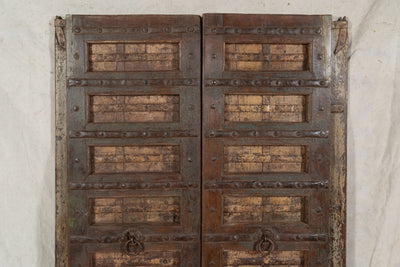 Biscottini Porta portone in legno massello e ferro da interno o da esterno vecchia e antica medievale scorrevole