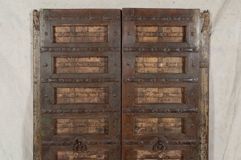 Biscottini Porta portone in legno massello e ferro da interno o da esterno vecchia e antica medievale scorrevole