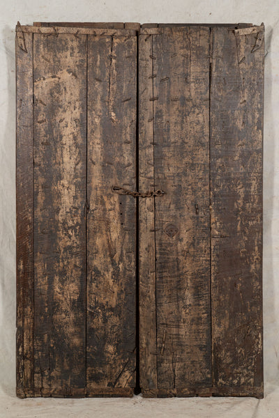 Biscottini Porta portone in legno massello e ferro da interno o da esterno vecchia e antica medievale scorrevole