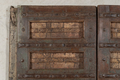 Biscottini Porta portone in legno massello e ferro da interno o da esterno vecchia e antica medievale scorrevole