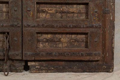 Biscottini Porta portone in legno massello e ferro da interno o da esterno vecchia e antica medievale scorrevole