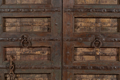 Biscottini Porta portone in legno massello e ferro da interno o da esterno vecchia e antica medievale scorrevole