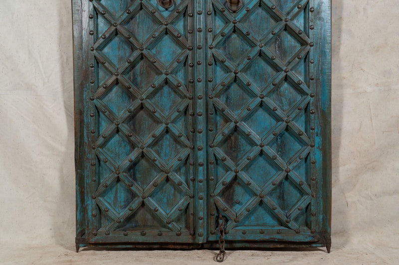 Biscottini Porta portone in legno massello e ferro da interno o da esterno vecchia e antica medievale scorrevole