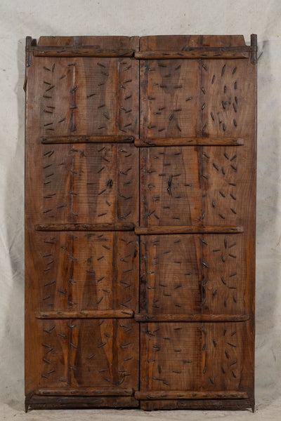 Biscottini Porta portone in legno massello e ferro da interno o da esterno vecchia e antica medievale scorrevole