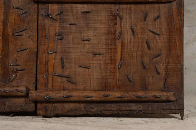 Biscottini Porta portone in legno massello e ferro da interno o da esterno vecchia e antica medievale scorrevole