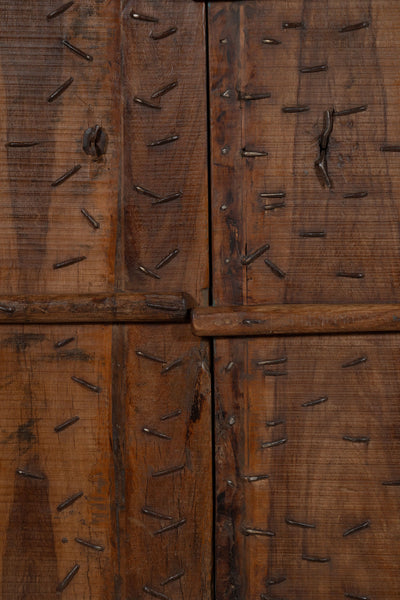 Biscottini Porta portone in legno massello e ferro da interno o da esterno vecchia e antica medievale scorrevole