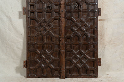 Biscottini Porta portone in legno massello e ferro da interno o da esterno vecchia e antica medievale scorrevole