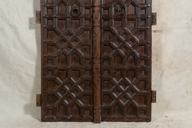 Biscottini Porta portone in legno massello e ferro da interno o da esterno vecchia e antica medievale scorrevole