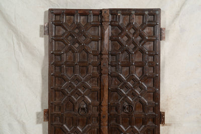 Biscottini Porta portone in legno massello e ferro da interno o da esterno vecchia e antica medievale scorrevole