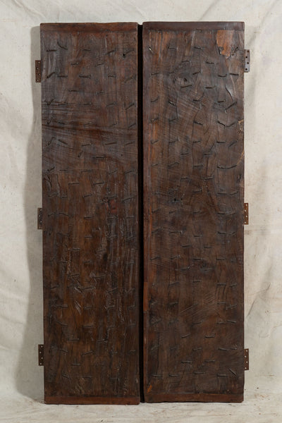 Biscottini Porta portone in legno massello e ferro da interno o da esterno vecchia e antica medievale scorrevole