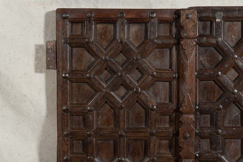 Biscottini Porta portone in legno massello e ferro da interno o da esterno vecchia e antica medievale scorrevole