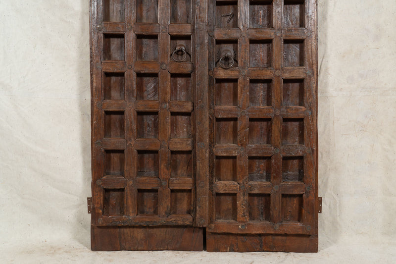 Biscottini Porta portone in legno massello e ferro da interno o da esterno vecchia e antica medievale scorrevole