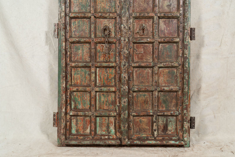 Biscottini Porta portone in legno massello e ferro da interno o da esterno vecchia e antica medievale scorrevole