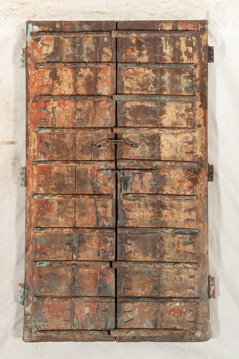 Biscottini Porta portone in legno massello e ferro da interno o da esterno vecchia e antica medievale scorrevole