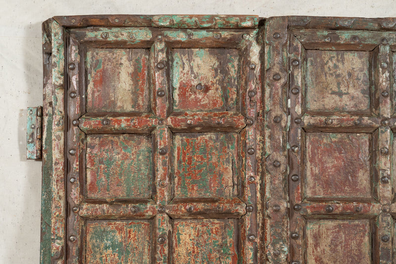 Biscottini Porta portone in legno massello e ferro da interno o da esterno vecchia e antica medievale scorrevole