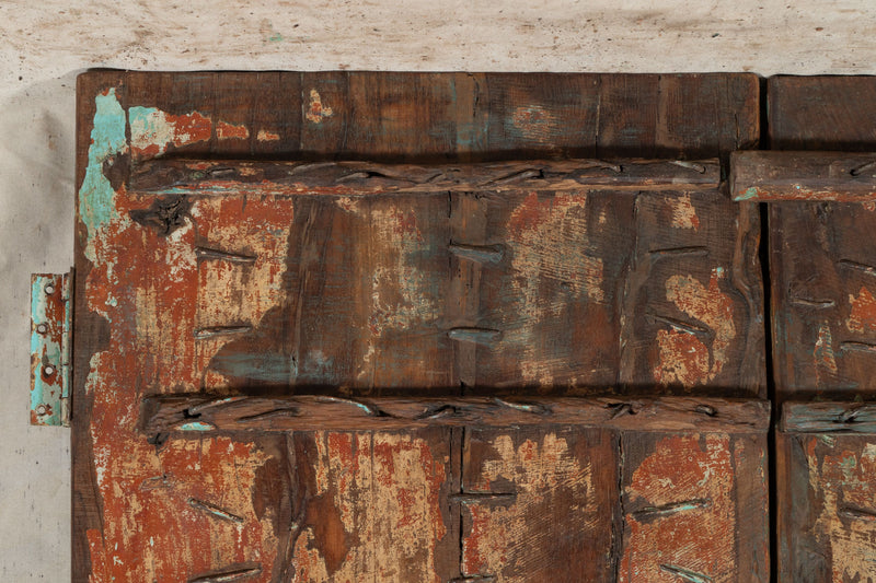 Biscottini Porta portone in legno massello e ferro da interno o da esterno vecchia e antica medievale scorrevole