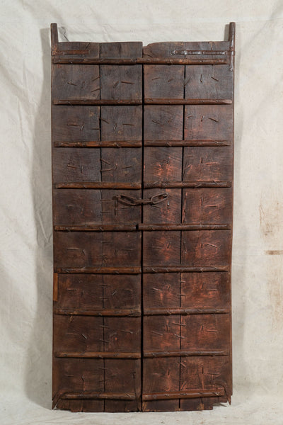 Biscottini Porta portone in legno massello e ferro da interno o da esterno vecchia e antica medievale scorrevole