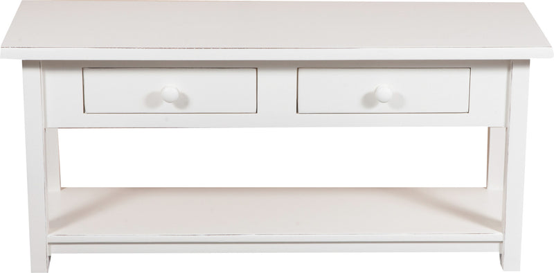 Biscottini Mobile porta tv Country in legno massello di tiglio finitura bianca anticata L110xPR40xH50 cm. Made in Italy