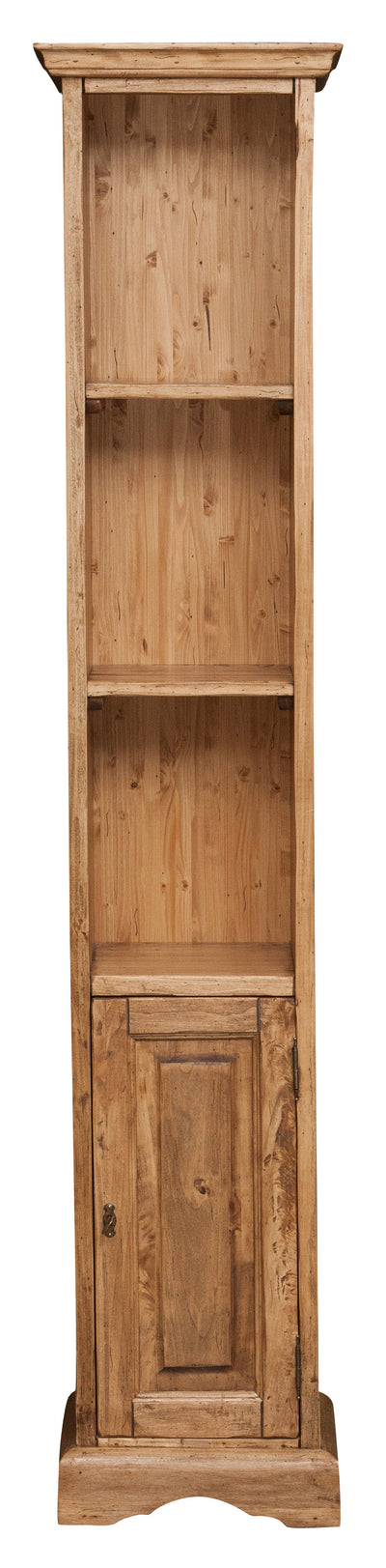 Biscottini Piccola libreria in legno massello di tiglio finitura naturale L40xPR30xH196 cm. Made in Italy