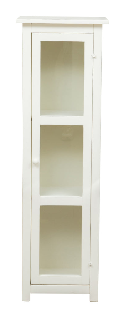 Biscottini Vetrinetta Country in legno massello di tiglio finitura bianco anticato.Made in Italy