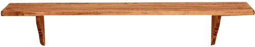 Biscottini Mensola da parete in legno massello di tiglio finitura naturale L120xPR22xH22 cm Made in Italy