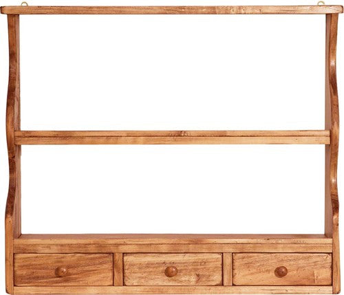 Biscottini Piattaia Country in legno massello di tiglio finitura naturale L79xPR18xH68 cm. Made in Italy