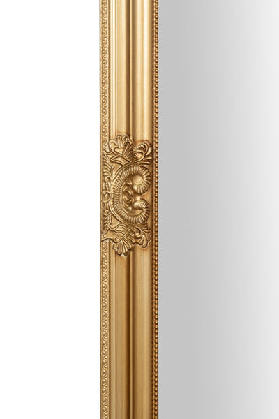 Biscottini Specchiera da parete e appendere verticale/orizzontale L72xPR4xH180 cm finitura foglia oro anticato.